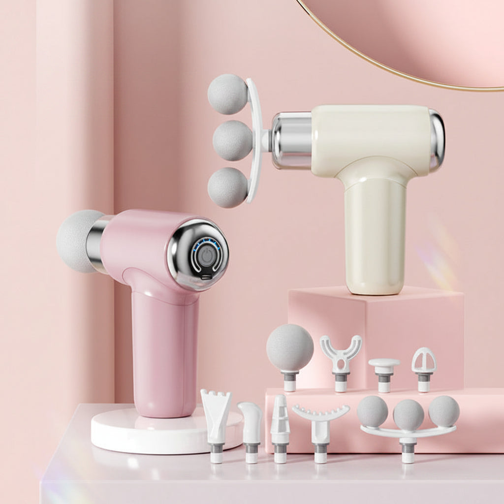 Three-Head Fascia Gun Cross-Border Household Mini Massager Neck Mask Gun Multi-Functional Massage Gift Souvenir Wholesale